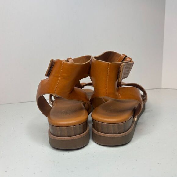 Franco Sarto Gladiator Brown Leather Comfort Strappy Sandals Adjustable Womens - Picture 3 of 9